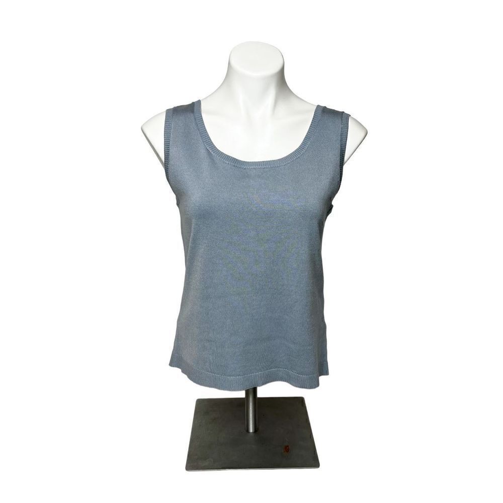 Trousers ETC NWT icy blue silk blend sleeveless shell sweater size L